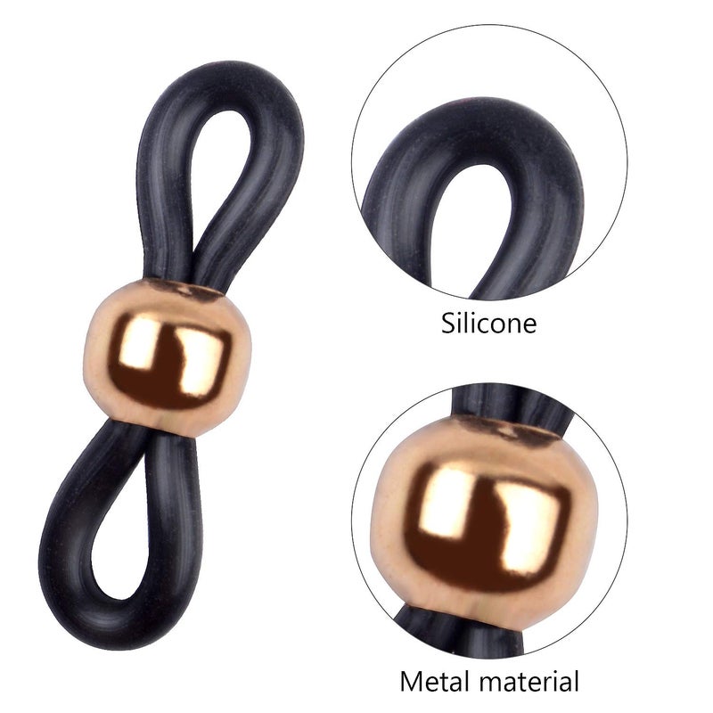 Jdesun 20 Pieces Eyeglass Chain Ends,Adjustable Metal Bead Rubber Ends Connectors for Eye Glasses Holder Necklace Chain - Image 2